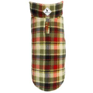 NWT WORTHY DOG FARGO ORANGE GREEN PLAID FLEECE JACKET XL 30